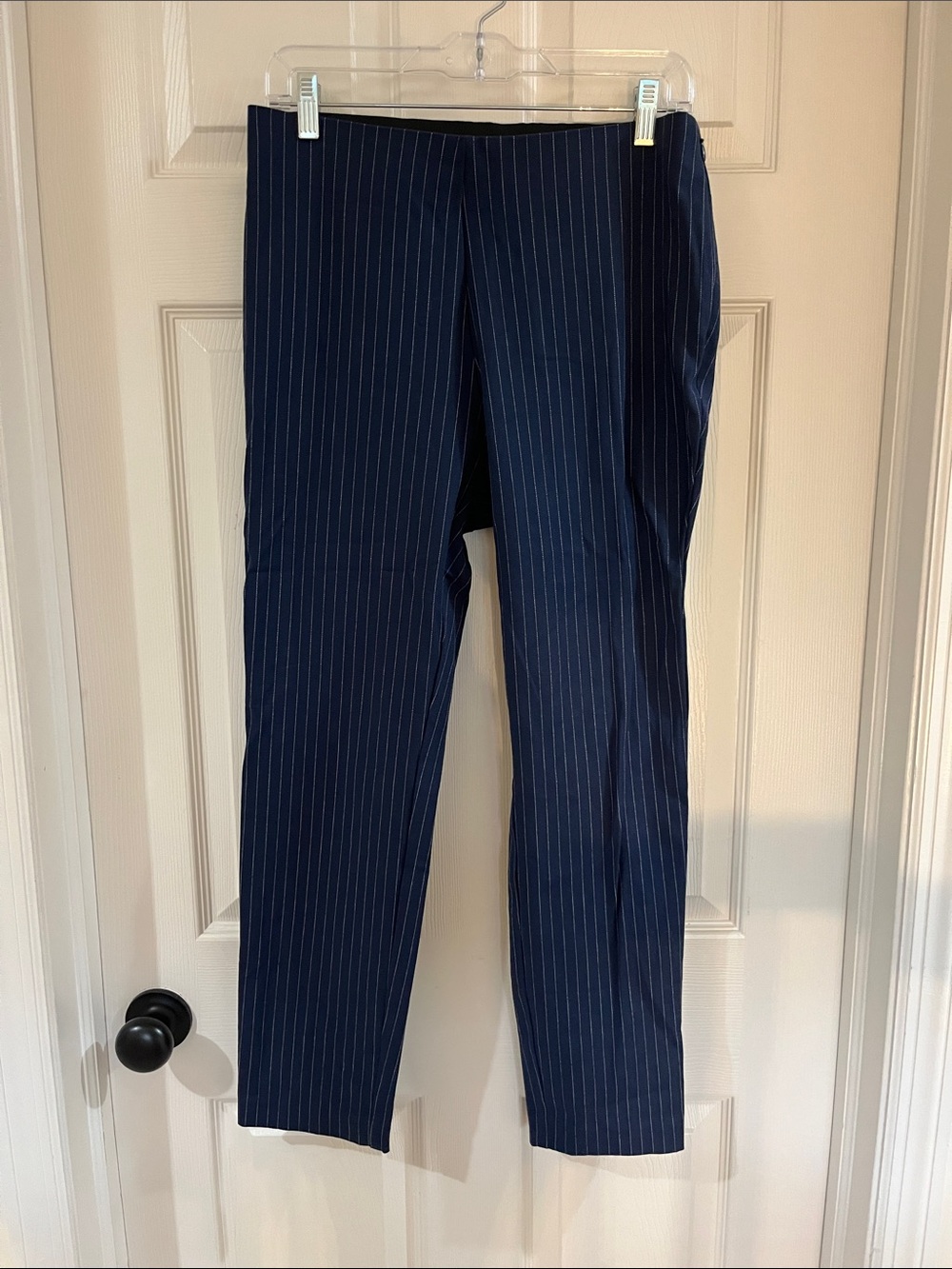Classic Navy Pinstripe Women’s Ankle-length Dress Pants